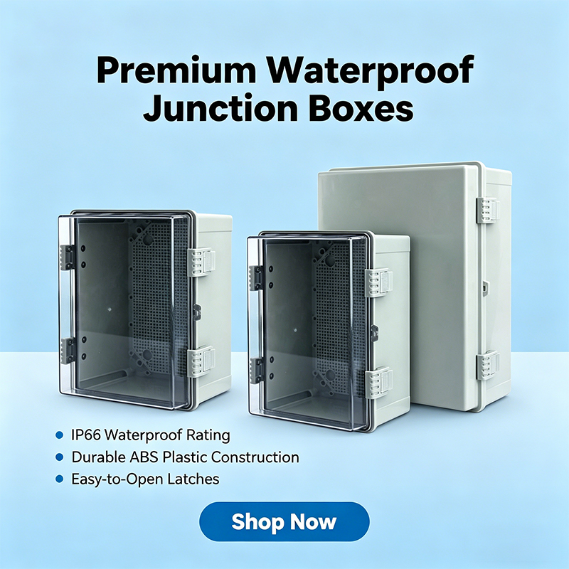 Outdoor Power Cable Junction Box - ABS樹脂製、IP66電気制御盤、屋外防水電源ボックス、屋内接続ケーブル分岐接続箱