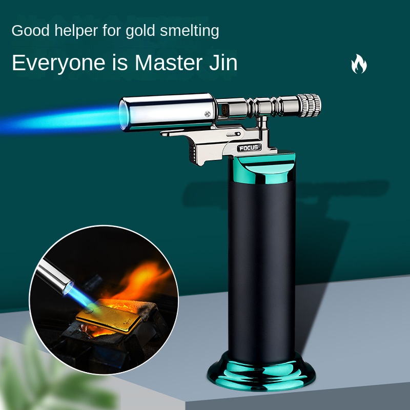 Outdoor Kitchen Power Burner - 強力な防風ブルーフレームジェットトーチガスライター屋外葉巻バーベキュー調理キッチンブタン詰め替え金属溶接ガン