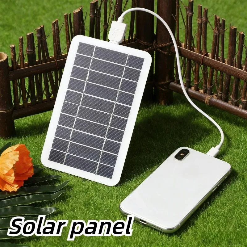 Outdoor Usb Power Outlet - 5V 5W ソーラーパネル充電器、USBインターフェース付き、防水ポータブル電源、携帯電話、キャンプ、ハイキング、アウトドア、緊急時用
