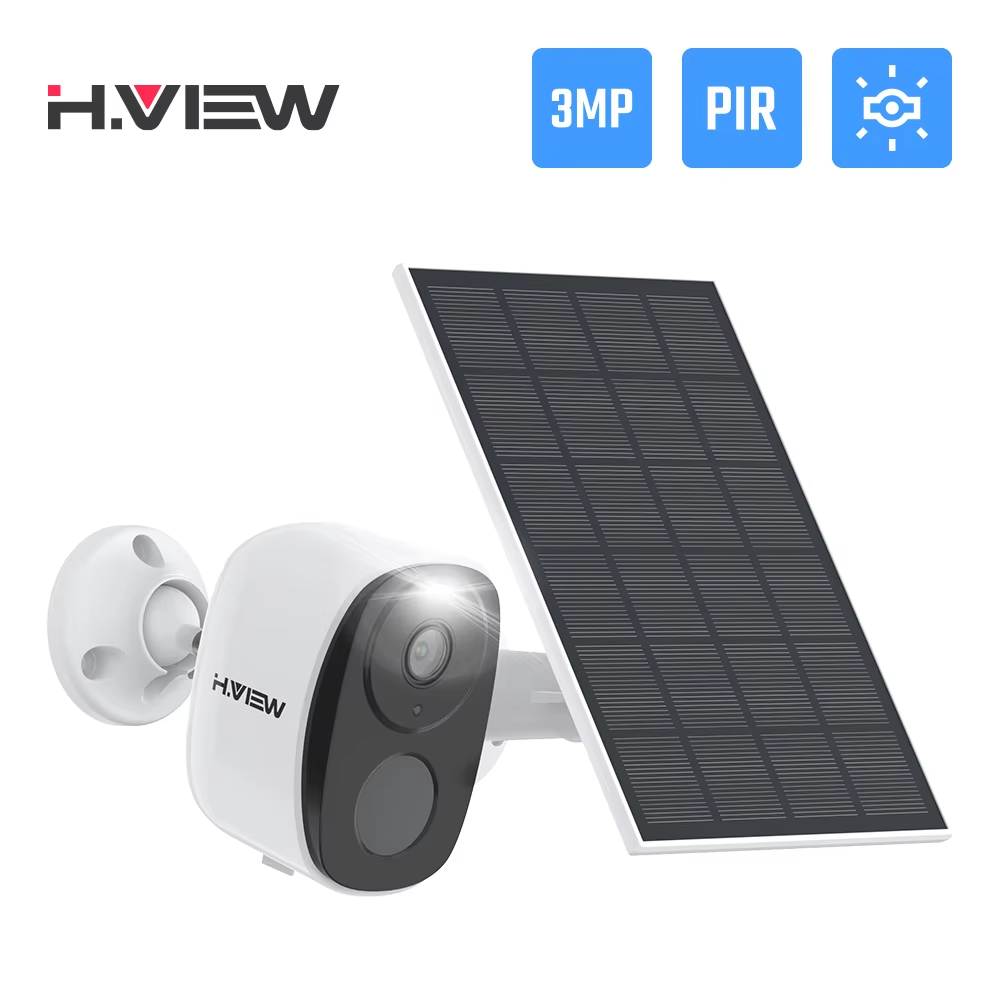 Outdoor Power Plus - H.VIEW PIR バッテリー駆動カメラ ワイヤレス屋外、2K 3MP WiFi