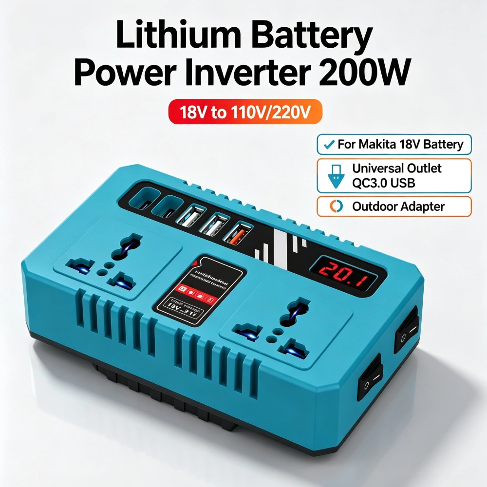Outdoor Usb Power Outlet - リチウムバッテリーパワーインバーター 200W 18V から 110V 220V