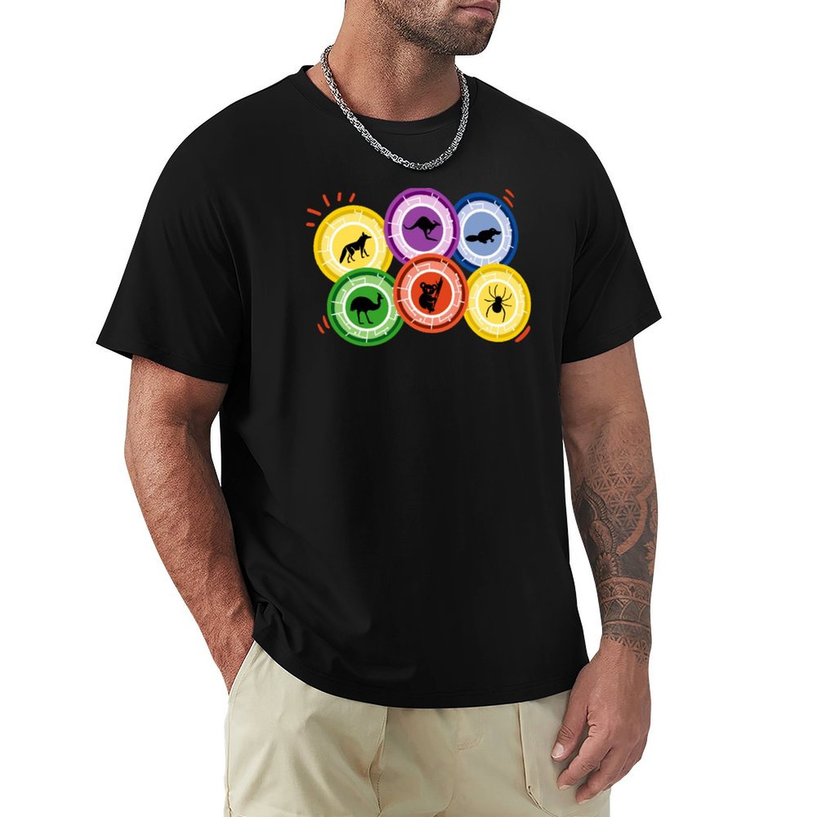 Outdoor Power Plus - ワイルド・クラッツ クリーチャーパワーディスク：オーストラリア・アドベンチャーTシャツ プラスサイズ アウトドアカジュアルトップ