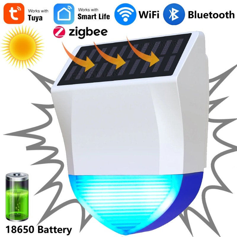 Outdoor Usb Power Outlet - Tuya-屋外用のインテリジェントwifiサイレン,防水,ソーラーおよびUSB電源,オプションのリモコン,Zigbee,95db