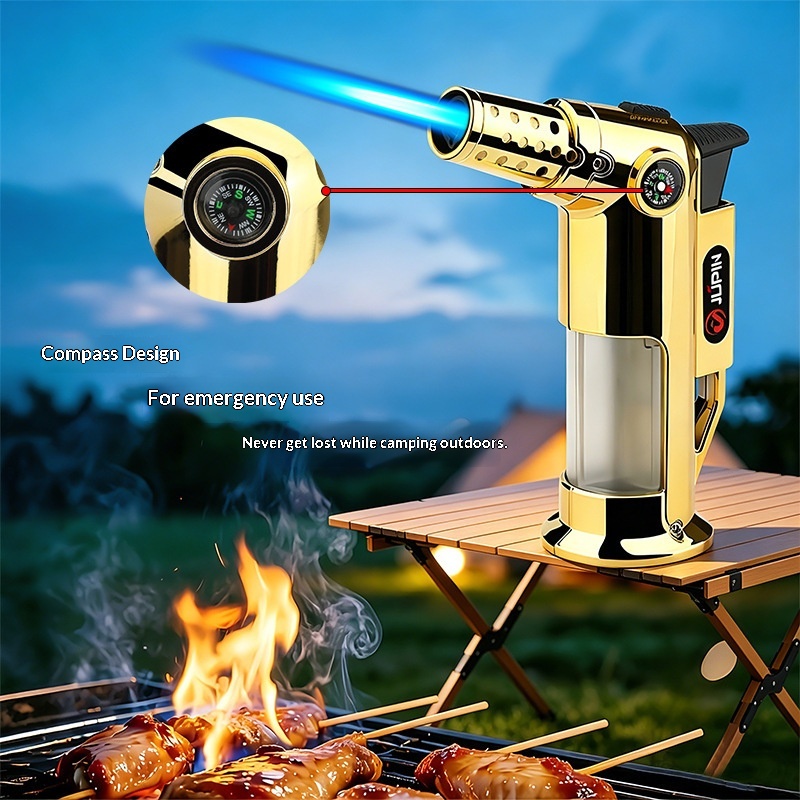 ブタンガストーチライター、防風フレームジェットガストーチ、金 - Outdoor Kitchen Power Burner のレビューと価格