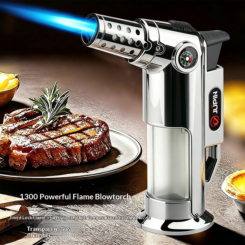 ブタンガストーチライター、防風フレームジェットガストーチ、金 - Outdoor Kitchen Power Burner のレビューと価格