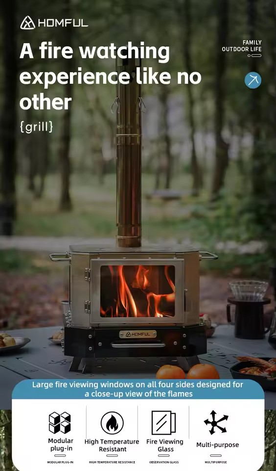 HOMFUL ポータブル薪ストーブ 家庭用暖房 薪焚き式 ポ - Outdoor Kitchen Power Burner のレビューと価格