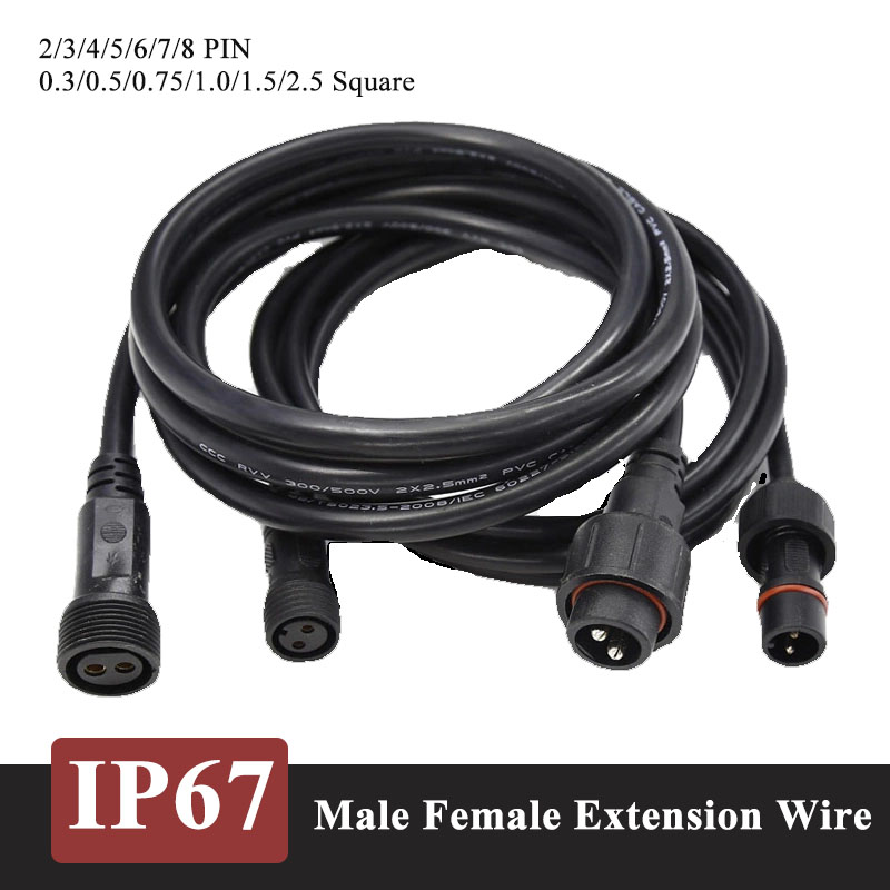 屋外防水IP67 2 3 4P 5 6P 7 8ピン電源コネ - Outdoor Power Line のレビューと価格