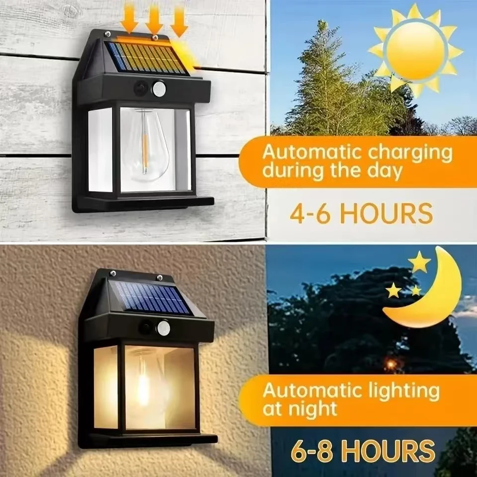 屋外ソーラータングステンウォールライト、モーションセンサー付 - Outdoor Power Outlet Weatherproof のレビューと価格