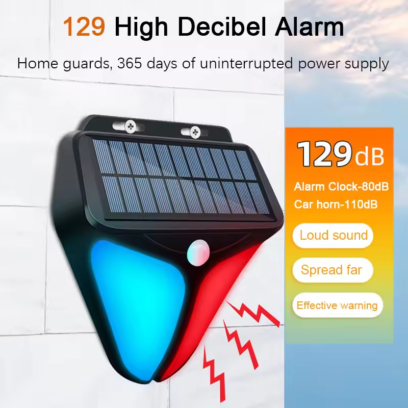 屋外ソーラーアラームライト 4 モードモーションセンサー音と - Outdoor Power Outlet Weatherproof のレビューと価格