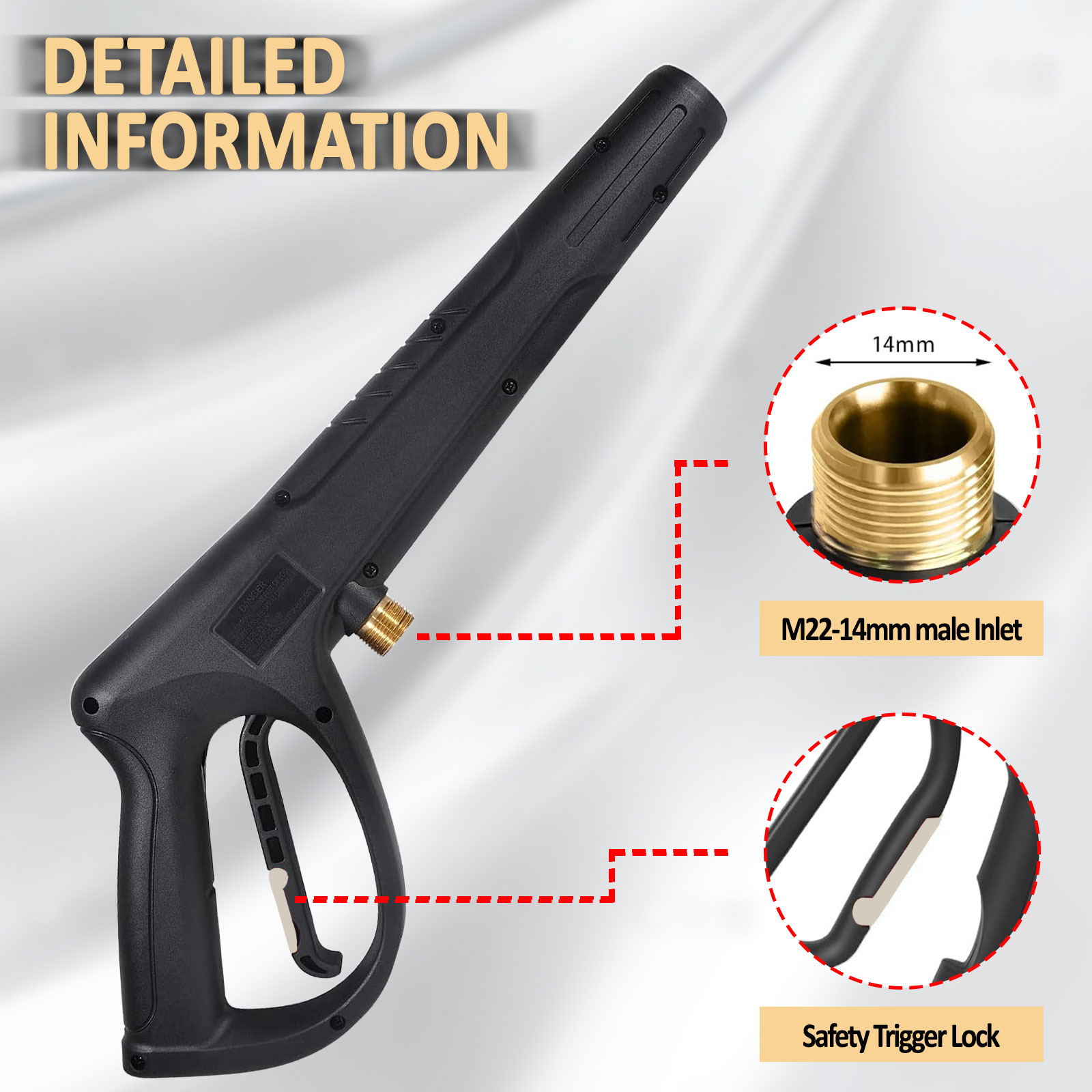 高圧洗浄機ガン M22 14MM インレットフィッティング  - Power Washer Gun Replacement のレビューと価格